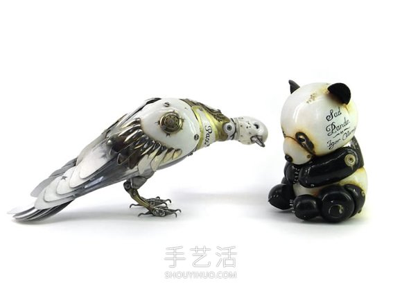丟棄的機械零件DIY蒸汽朋克風(fēng)的動物雕塑 -  www.rpnrmr.com